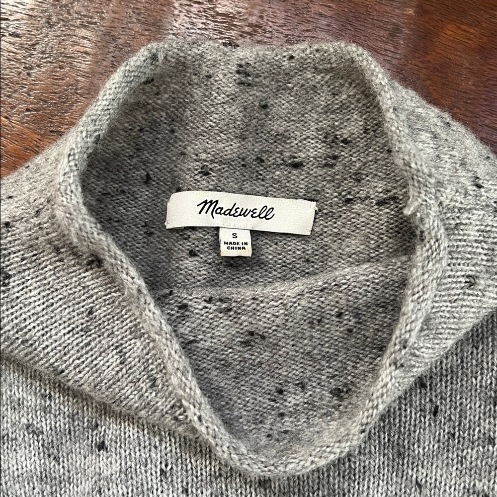 MADEWELL Donegal Whitworth Textured Graphite Mockneck Sweater Women's Size Small - Picture 9 of 12